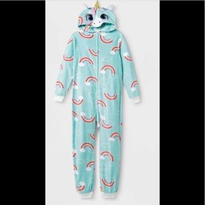 EUC. Cat & Jack Unicorn Rainbow Pajama Onesie.